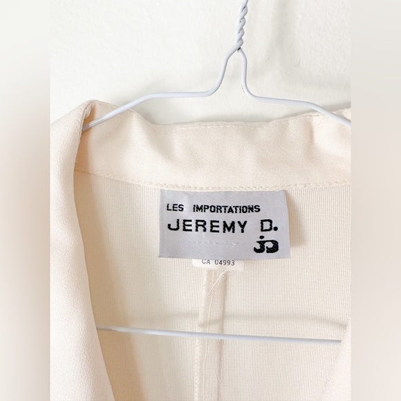 🍦vintage🍦cream embellished with lace blazer M - Picture 4 of 5